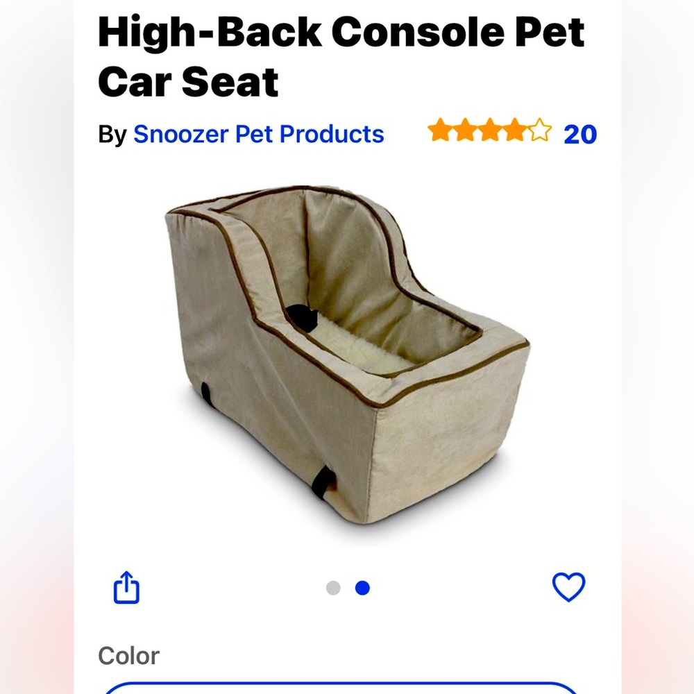 Pup car seat made with suede microfiber. Machine washable and dryer safe.